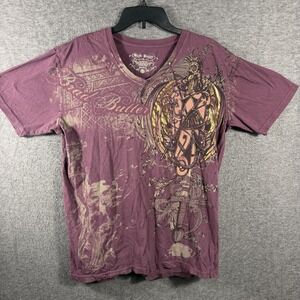 Brad Butter Graphic Sword Knight Front And Back Graphic Print V Neck T Shirt XL
